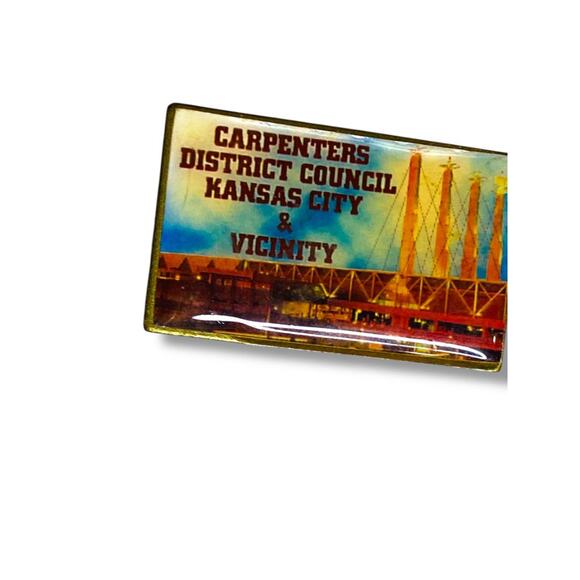 Vintage Resin Lapel Pin Carpenters District Council Kansas City and Vicinity - Picture 2 of 5